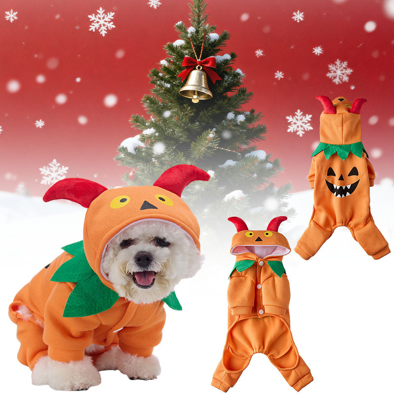 Kerstkostuum voor honden: creatieve Halloween-serie met pompoen en duivel als hondenkleertjes, nieuwe huisdierbenodigdheden._voghion.com