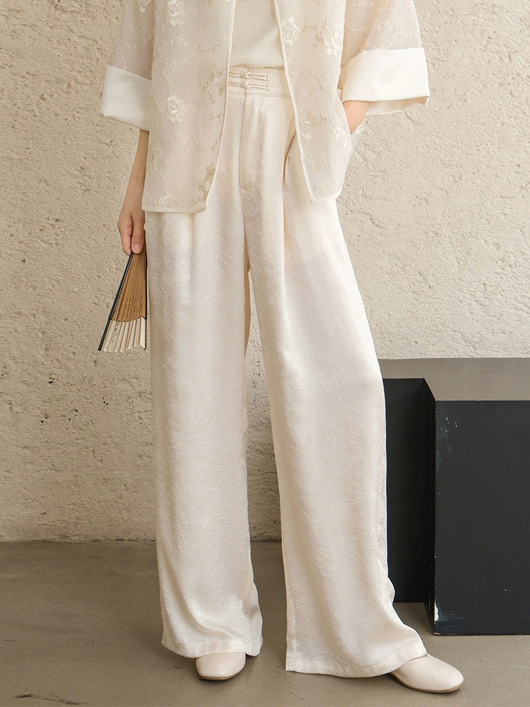 Trousers, white Hanfu, Chinese style