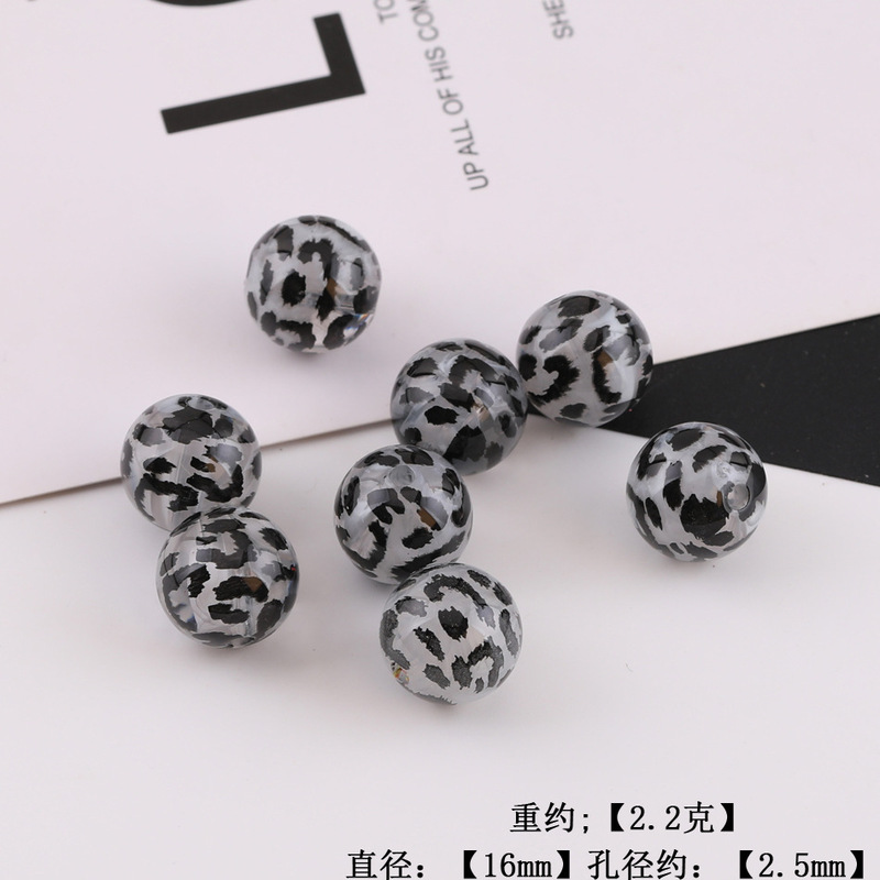 ヒョウ柄スポットスクエアスターアクリルルースビーズ diy 手作り携帯電話チェーンネックレスビーズジュエリーアクセサリー|undefined