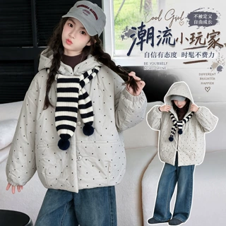 女童夹棉外套2026秋冬新款洋气儿童装加厚面包服女孩大童轻薄棉衣
