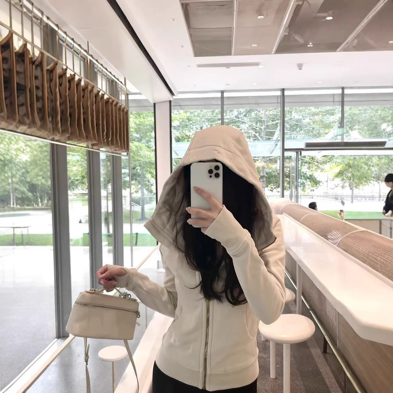 Lulu Original Brand New Scuba Slim-Fit Sweatshirt Yoga Jacket Casual Sports Fleece Hooded Top for Women Lulu Original Brand New Scuba Slim-Fit Sweatshirt Yoga Jacket Casual Sports Fleece Hooded Top for Women