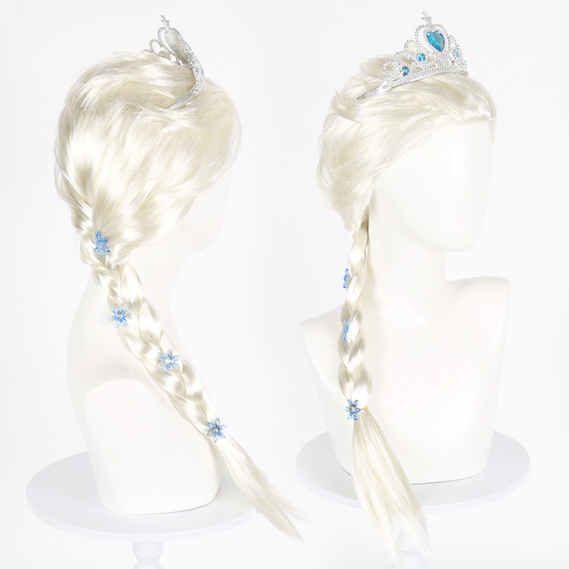 Princess Elsa cos wig Frozen Elsa braid Elsa princess Halloween dress up wig braid Princess Elsa cos wig Frozen Elsa braid Elsa princess Halloween dress up wig braid