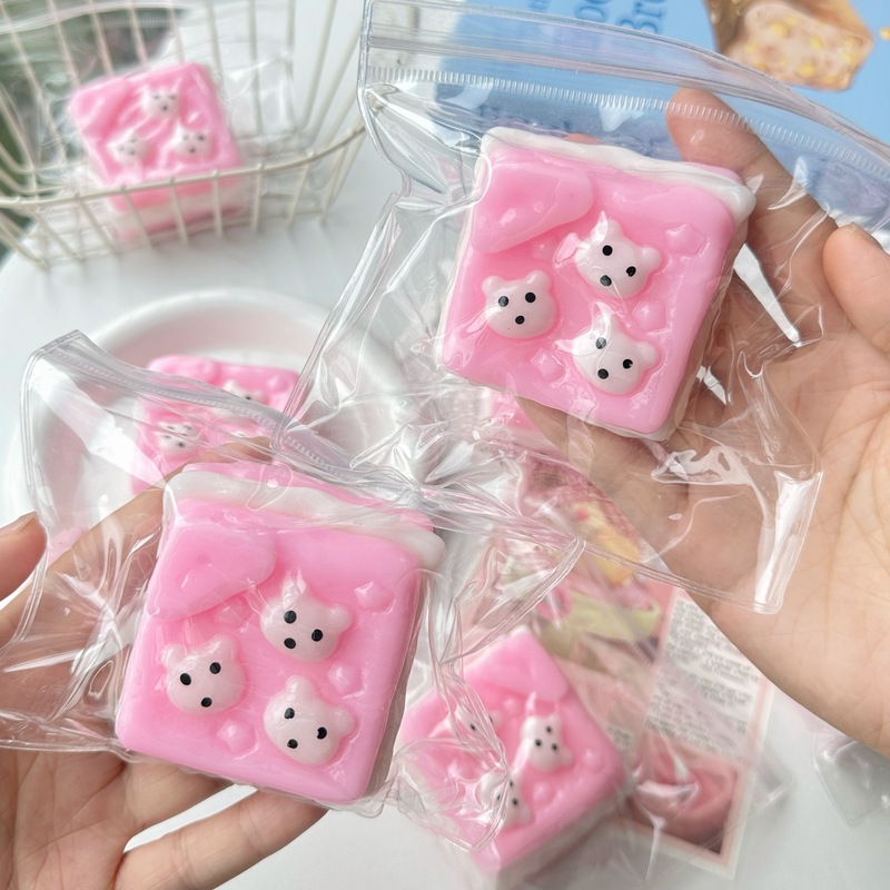 模擬食品玩具ブルーベリースフレープニッピング2色キャラメルプリンクリームケーキ高価値スローリバウンドおもちゃ|undefined
