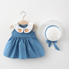 2022 Children's Dress Wholesale Girls Summer Children's Dress New Girls Tank Dress Short Sleeve Princess Dress 968