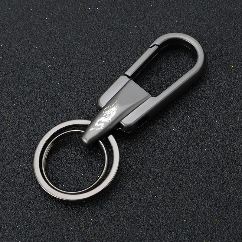 Colgante de llavero de coche de moda simple transfronterizo para hombre llavero de patrón de dragón hebilla colgante de metal duradero Amazon