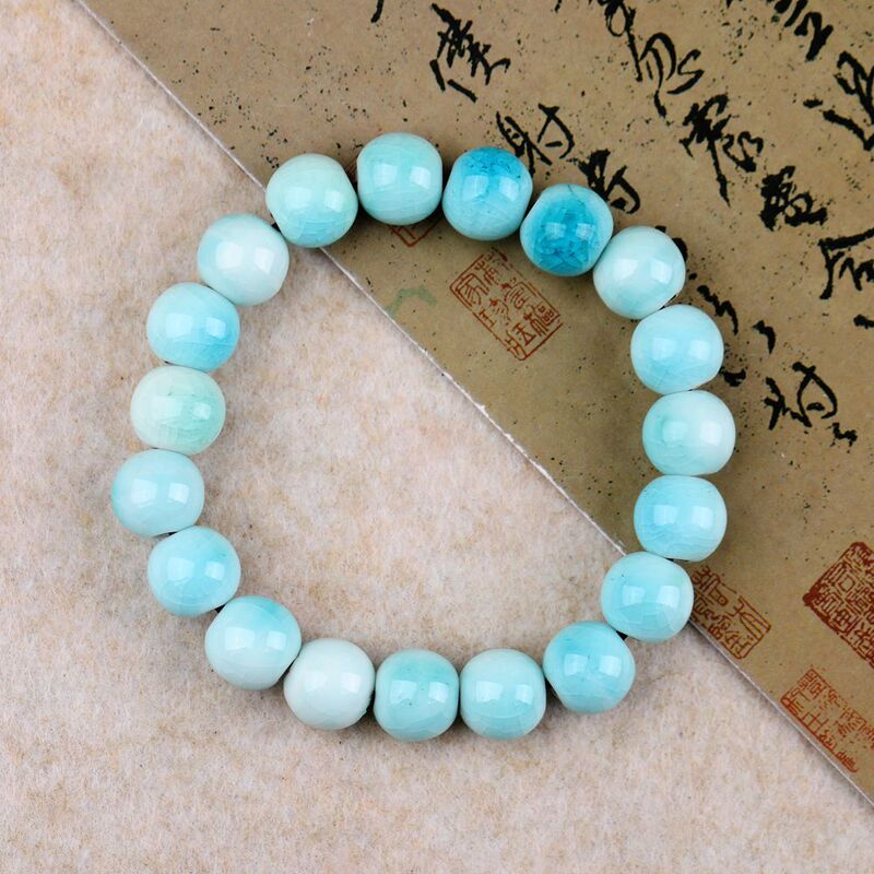 Jingdezhen Ceramic Full Bead Bracelet for Men and Women Simple and Delicate Waterproof Chinese Style Small Jewelry Stall Wholesale