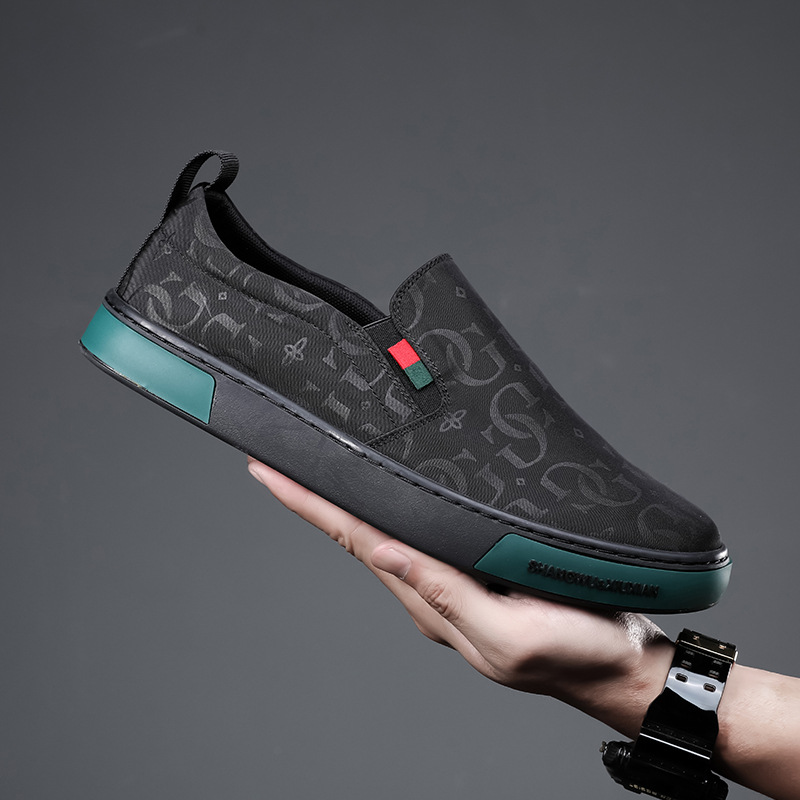 Shoes Men's Trendy Shoes Autumn New Breathable Casual Shoes Korean-style All-match Lazy Loafers Heightened Slip-on Cloth Shoes