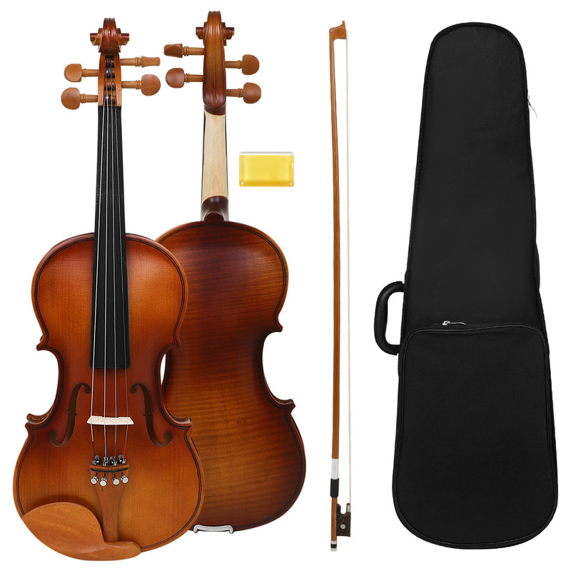 Beginner's Matte 4/4 Solid Wood Practice Violin Handmade Performance Plywood Violin