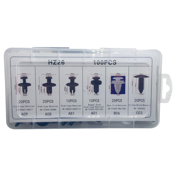 Cross -border 100pcs box buckle 6 kinds of car universal buckle set…