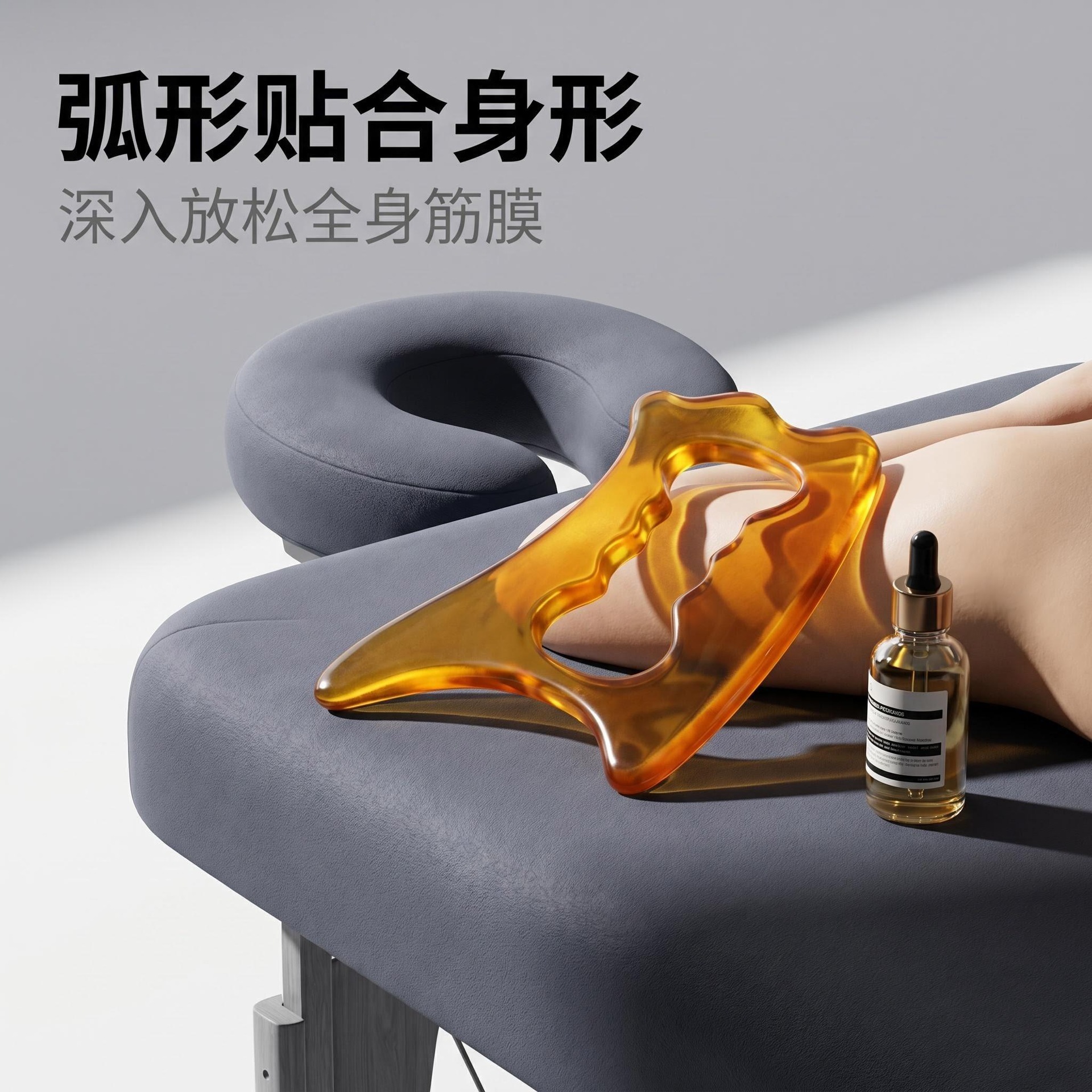Curved Large Gua Sha Fascia Knife Resin Massage Board Body Wide Use specifications