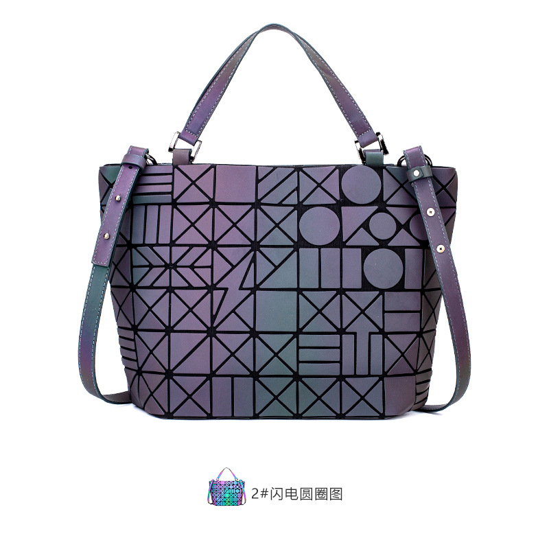 Estilo japonés rombo geométrico mochila mujer fresco nueva moda láser de gran capacidad mochila mujer estudiante mochila