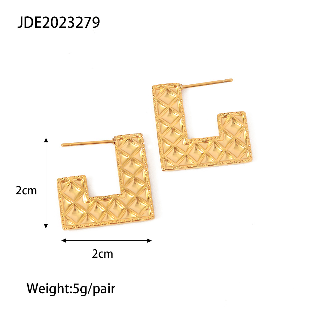 Fashion Geometric Stainless Steel Gold Plated Earrings 1 Pair