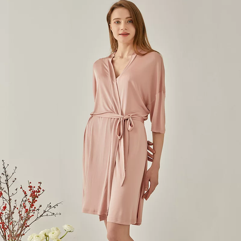 Silk pijama, thin sexy comfortable bathrobe, V-neckline