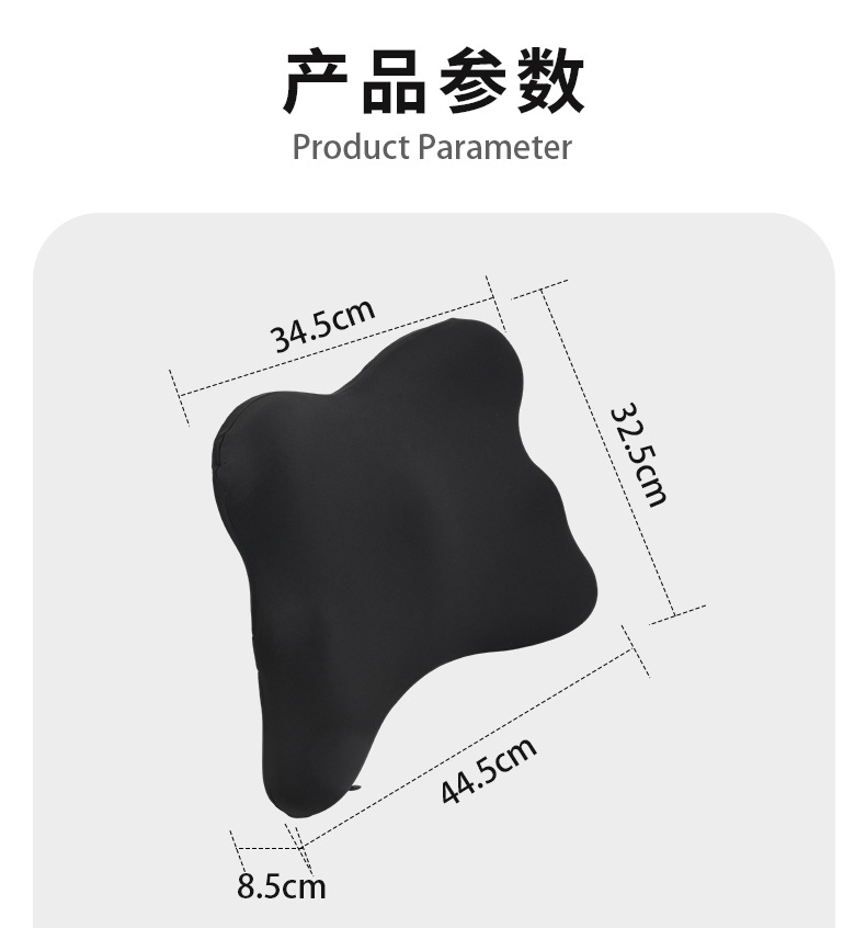 Ergonomic lumbar support cushion for office workers and car drivers, designed to reduce pressure and support the waist