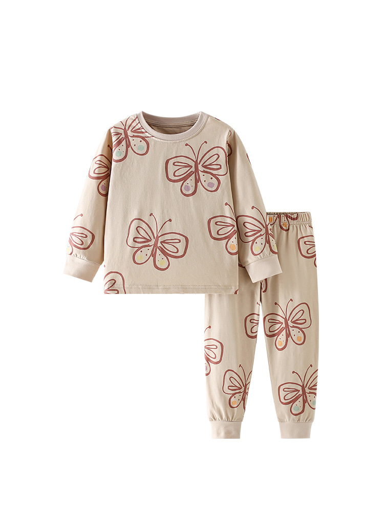 Cross-border malwee servicio a domicilio para niñas otoño e invierno nuevo traje europeo y americano para niños pequeños y medianos camiseta de cuello redondo pantalones de cintura elástica
