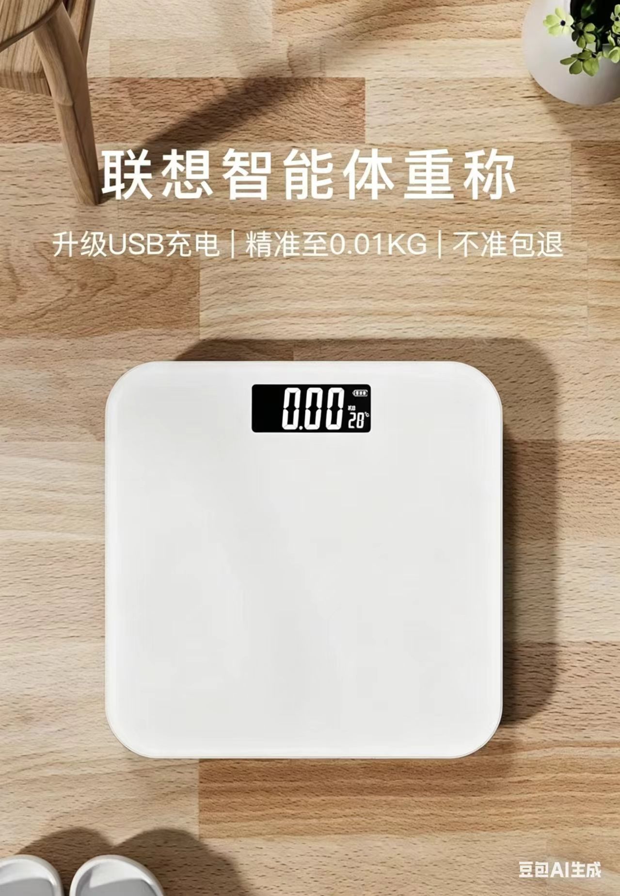 Rechargeable Electronic Weight Scale Accurate Digital Bathroom Scale Smart Health Body Scale for Adults Women Dormitory