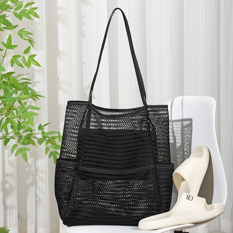 Bolsa de playa de explosión transfronteriza portátil de gran capacidad bolsa de malla de viaje al aire libre de un solo hombro bolsa de almacenamiento de baño de playa