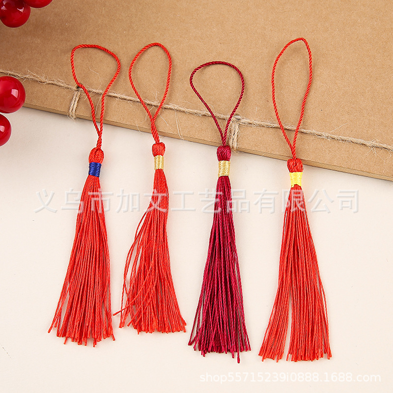 Festive Pendants, Small Tassels for Spring Festival Decorations, Golden Beads and Tassels, Yellow Thread Tassels, Beads and Tassels