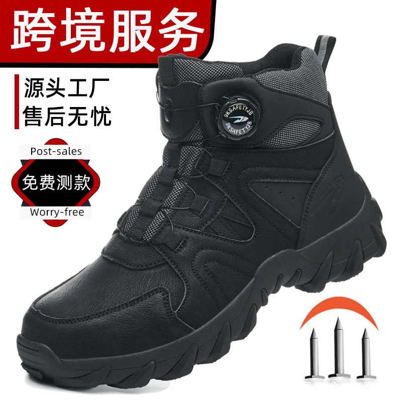 Winter Work Safety Shoes with Soft Soles That Don'T Tire Your Feet, High-Top Warm Safety Boots That Are Anti-Smash and Anti-Puncture, Wear-Resistant Men's Work Shoes