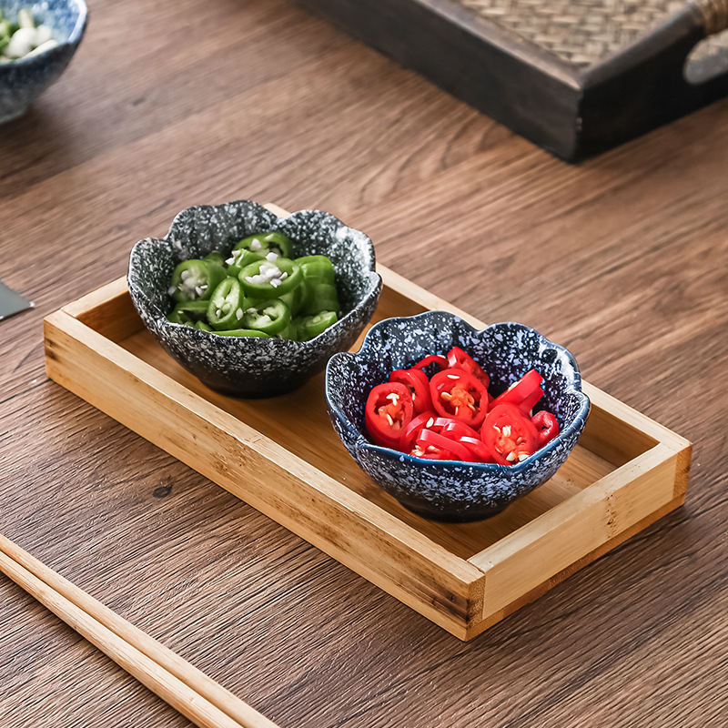 Plato de condimentos caseros de estilo japonés Salsa de salsa de soja y vinagre retro Plato pequeño comercial Bocadillos de frutas secas Plato de bocadillos de té hervido en horno image 2