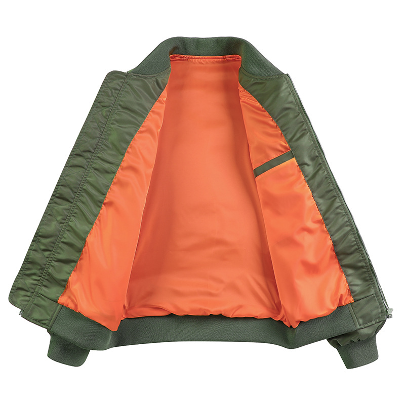 Cross-border retro americano de tendencia de cuello vertical chaqueta de piloto suelta chaqueta de béisbol casual chaqueta de primavera y otoño chaqueta casual