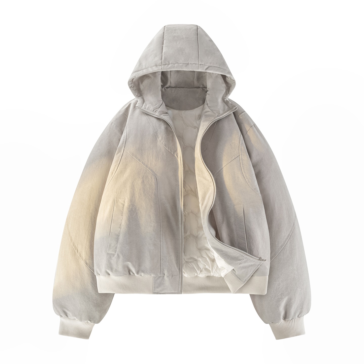 Quality Checked 90 White Duck down Hooded down Jacket for Men and Women, Casual Loose Pure Color Jacket, Short Style