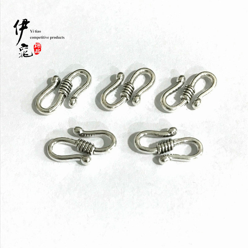 饰品配件S扣8*15mm古银色合金饰品扣 手编红绳手链项链连接扣搭扣