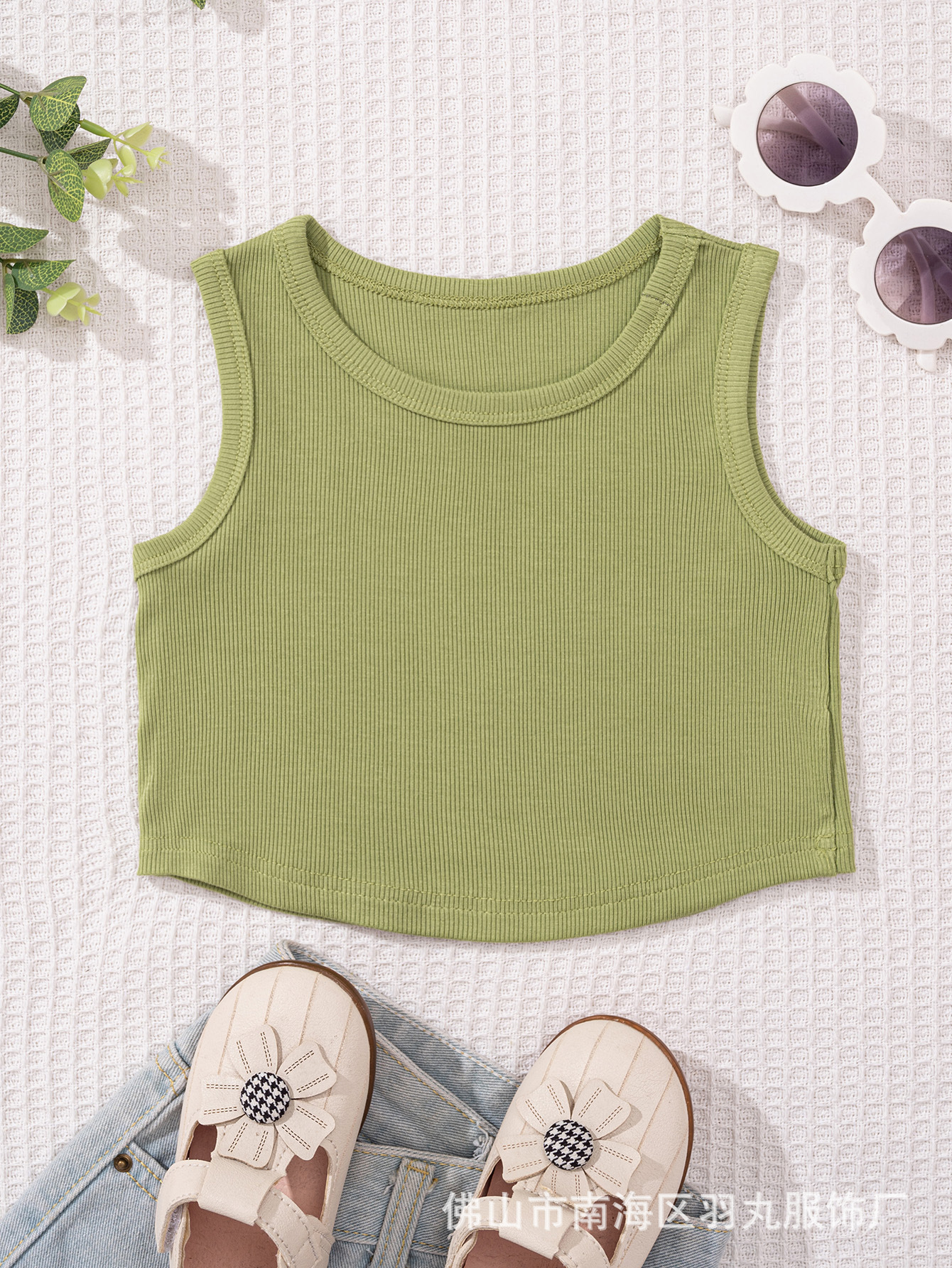 Chaleco de ropa infantil transfronterizo para niños y niñas verano corto sin mangas de cuello redondo chaleco de punto combinación de arnés Amazon