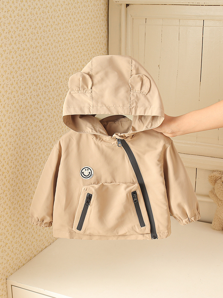 Chaqueta de asalto para niños primavera y otoño 1 nueva ropa con chaqueta encapuchada suelta coreana chaqueta de bebé 3