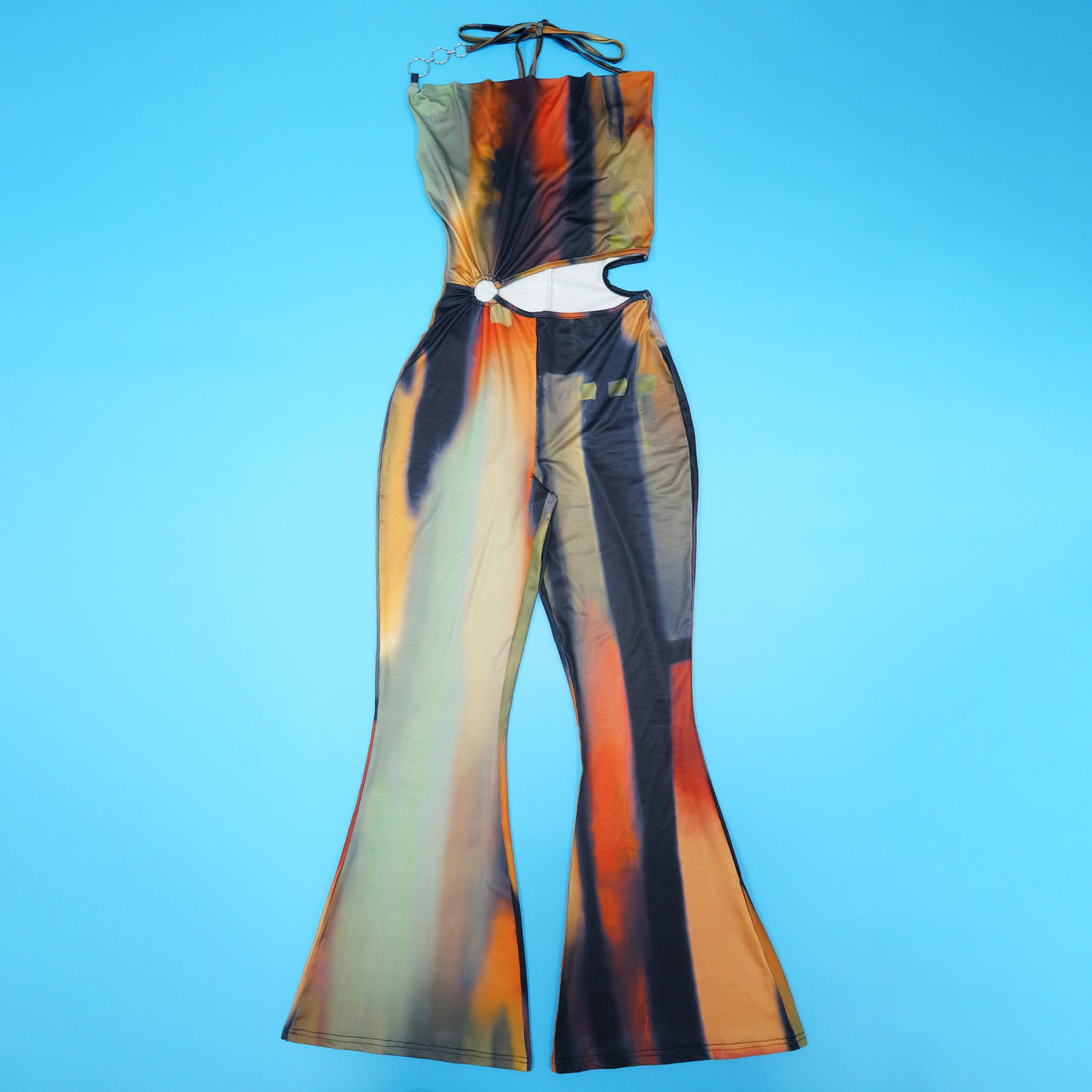 Damen Jumpsuit Mit Neckholder Und Taillengürtel Für Elegante Looks_voghion.com