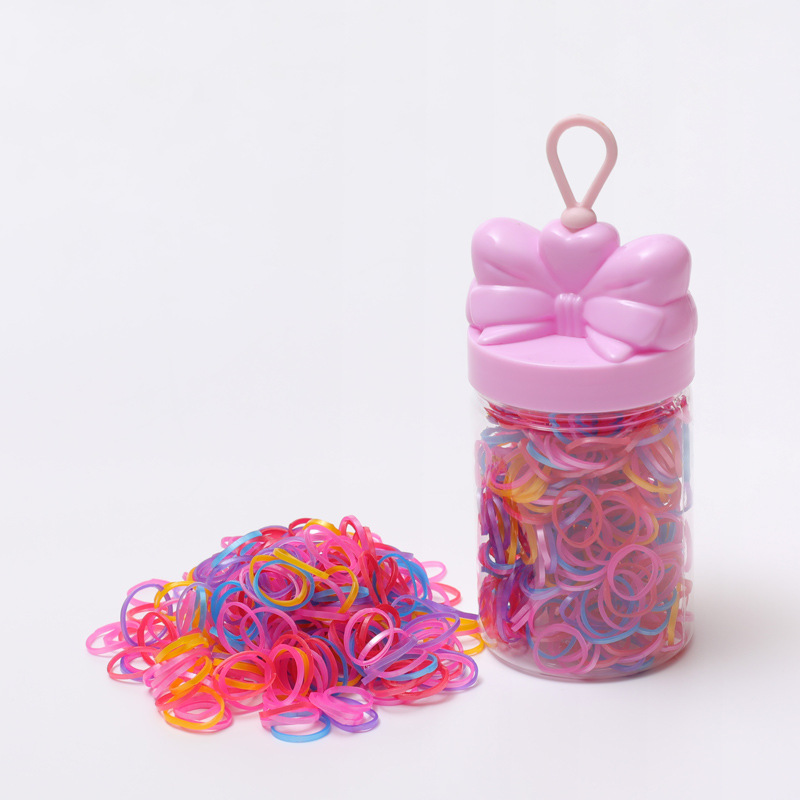 Gomas para el pelo infantiles en envase – negras, gruesas, no dañan el cabello