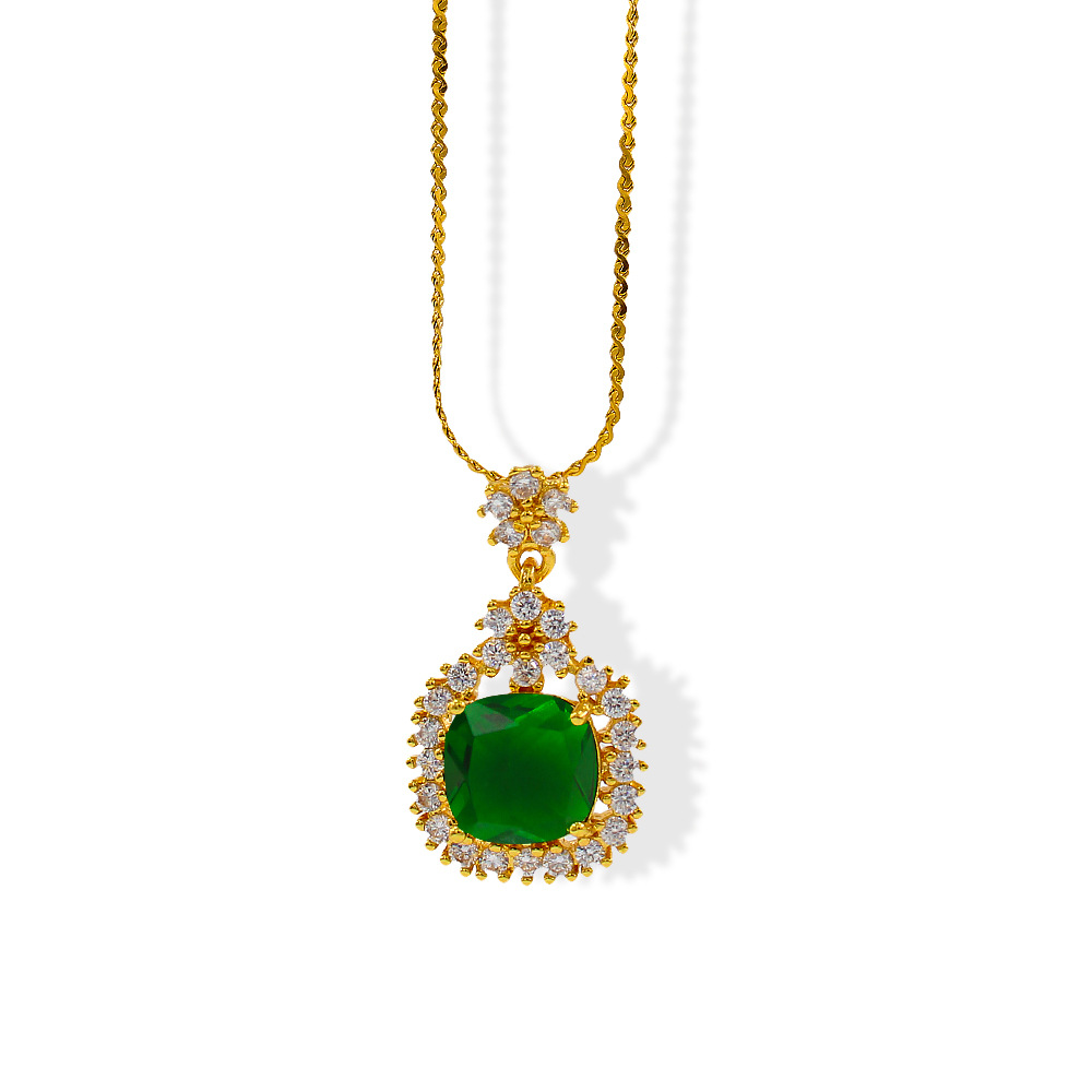 Retro Style Retro Flower Stainless Steel Plating Zircon Pendant Necklace 1 Piece
