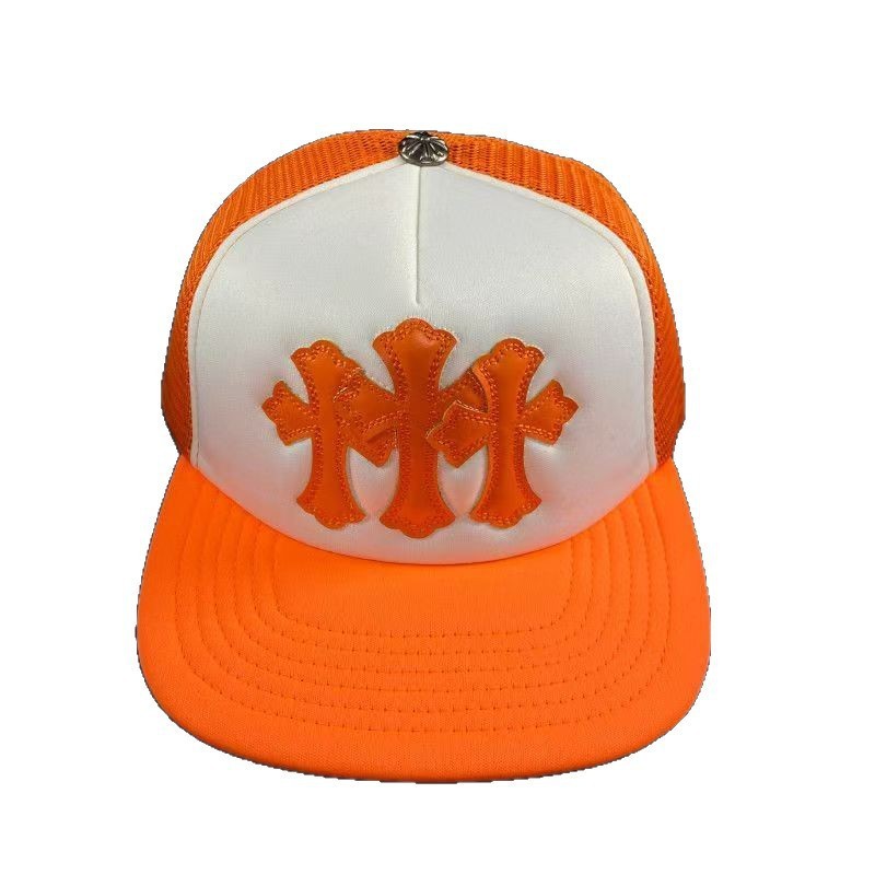 Sombrero para el sol CH Cro de verano para parejas nuevas de moda americana, sombrero de hip-hop de ala plana bordado a la moda ~ sombrero de malla de béisbol