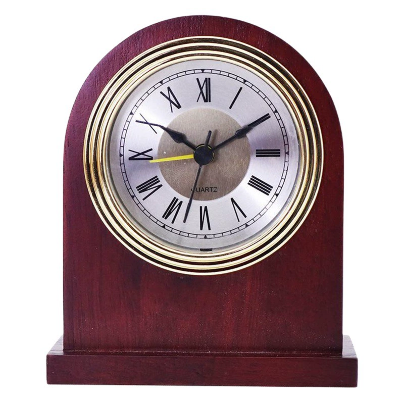 В наличии отель посвященный твердой древесины золото кадр Серебро Черный римские алюминиевые часы вино красный твердой древесины будильник