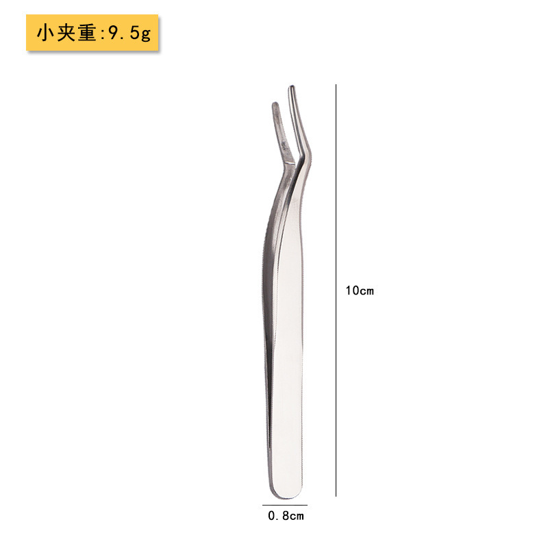 ステンレス製まつげピンセット、まつげ美容専用ピンセット、大型シングルカーブまつげピンセット、つけまつげカーラー、グースヘッドクリップ|undefined