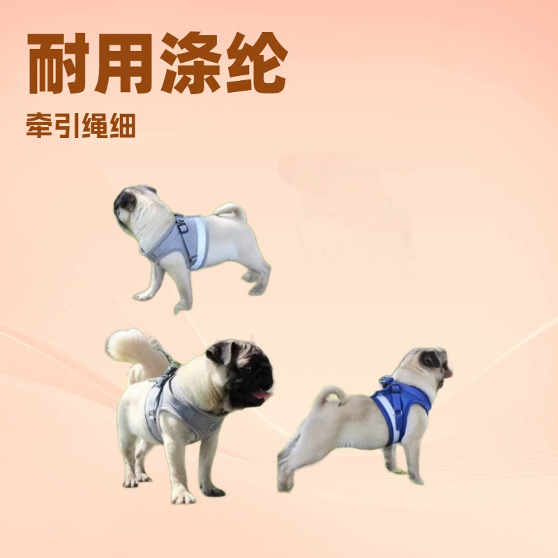 Популярный дышащий жилет-шлейка для маленьких собак без шеи, регулируемый аксессуар для питомцев