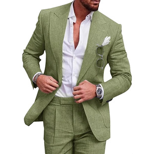 2025 Cross-Border Foreign Trade New Two-Button Suit Suit Two-Piece Custom Digital Printing Suit Men's Suit