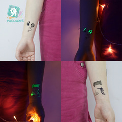 新款瑞卡龍跨境防水足球紋身貼世界盃比賽運動會夜光臉貼tattoo