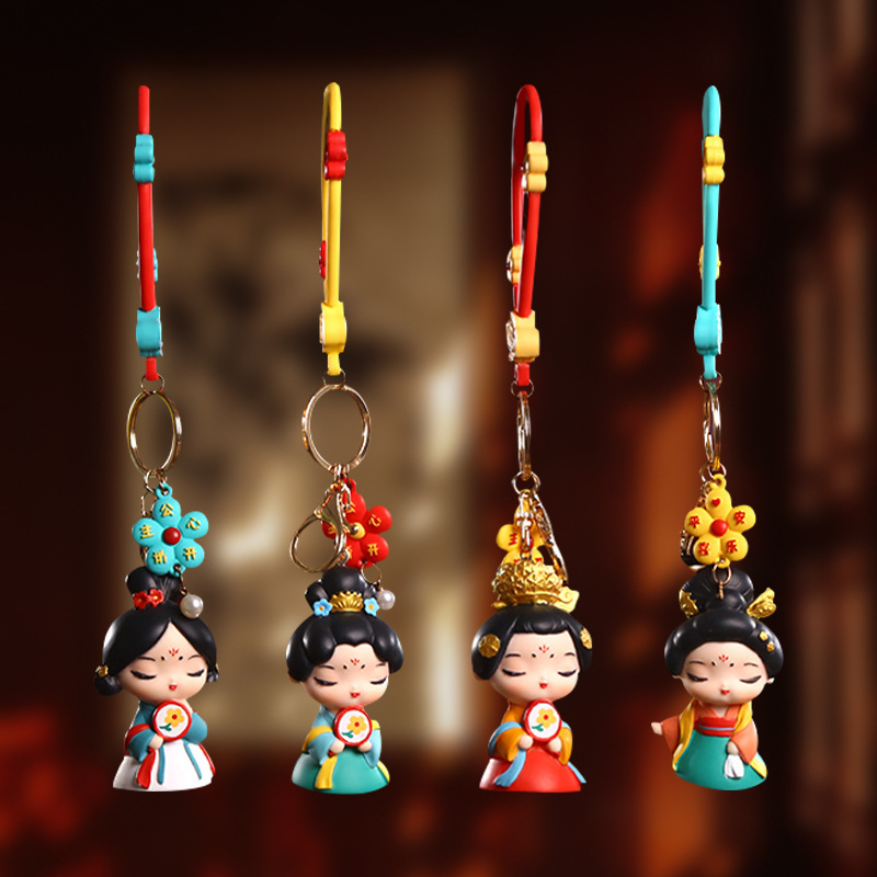 National Tide Antique Tang Lady Keychain Backpack Antique Small Pendant Car Hanging Student Gift Wholesale