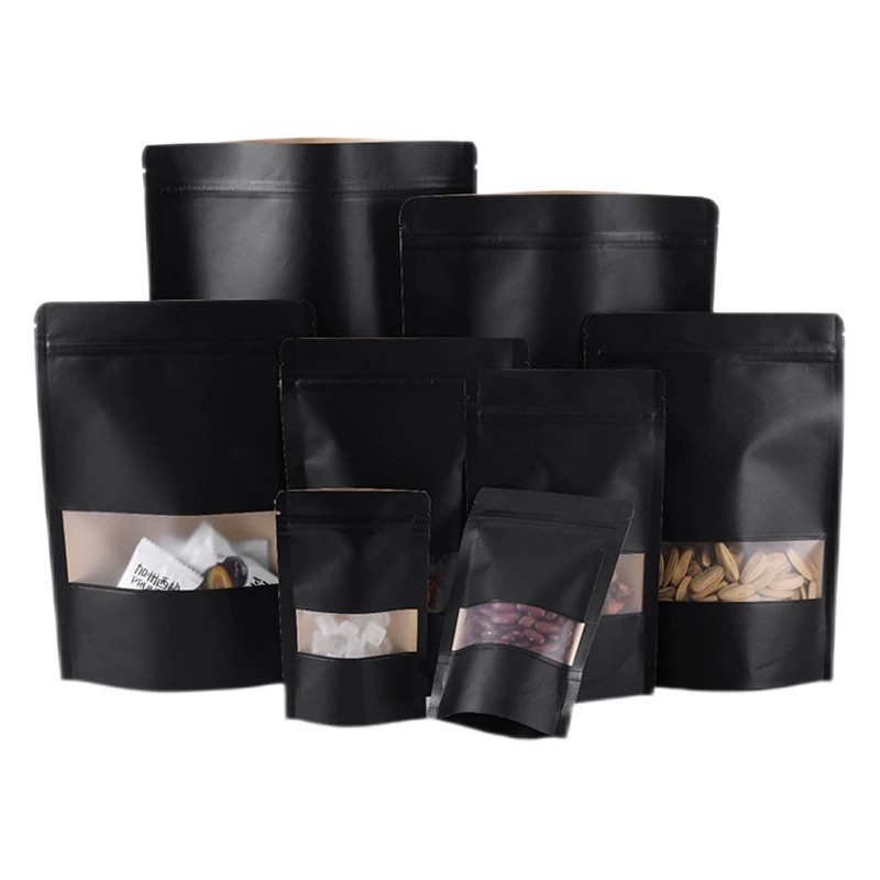 Крафт бумажный пакет Черный пакет для упаковки чая бумажный пакет для упаковки пищевых продуктов