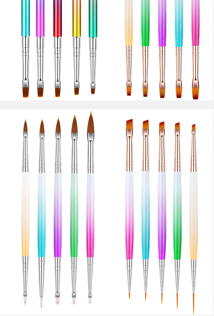 金属渐变杆美甲笔套装