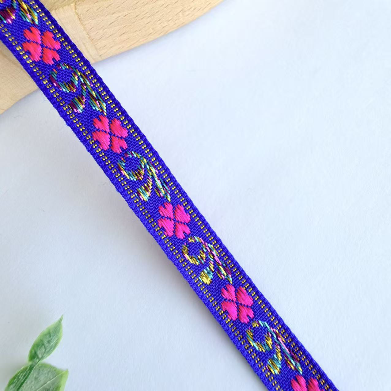 Cinta Jacquard de Estilo Étnico de 1 cm, Nylon, Decorativa, para Ropa y Manualidades image 14