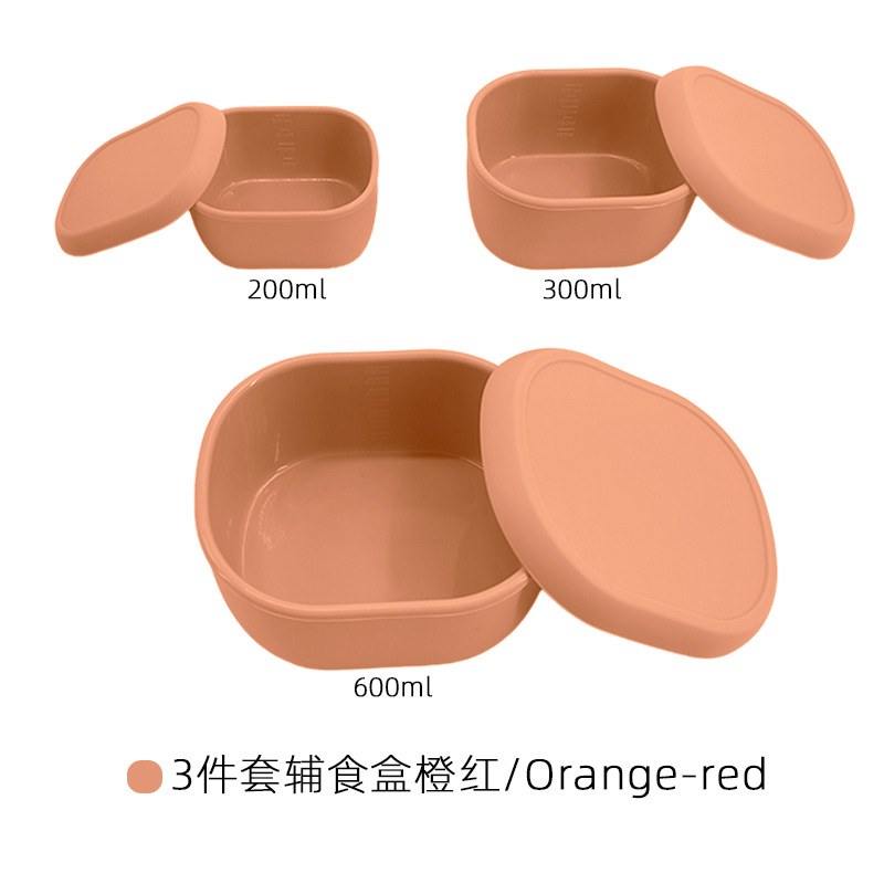 Caja portátil para bebés y niños de silicona, caja de alimentos suplementarios para ensalada, bocadillos sellados con cubierta, caja de preservación de bebés