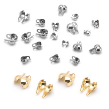 不锈钢饰品配件侧边包扣diy手链项链固定夹珠链扣豆瓣扣椭圆链扣