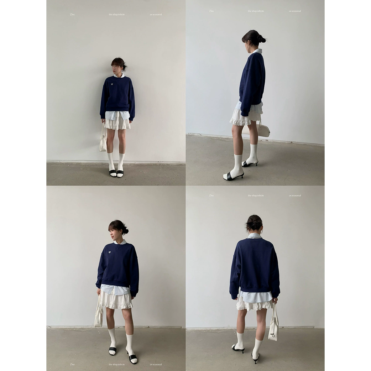 [Без возможности возврата или обмена] Женская толстовка в корейском стиле с вышивкой, новинка весны 2025 года, универсальный свободный топ с длинными рукавами для женщин