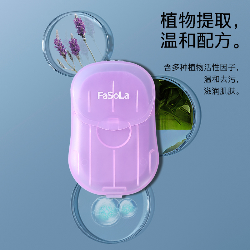 FaSoLa viaje papel de jabón portátil mini jabón papel de jabón desechable portátil de lavado de manos