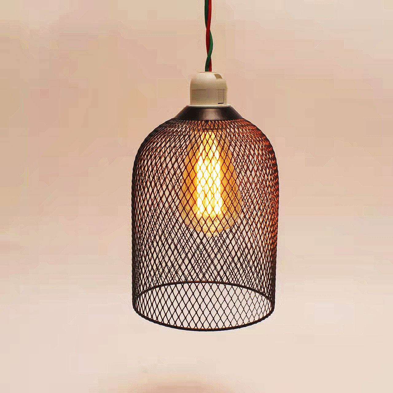 Fábrica directa de hierro tejido hueco-fuera casa restaurante linterna simple B & B hogar geométrico pantalla Shell