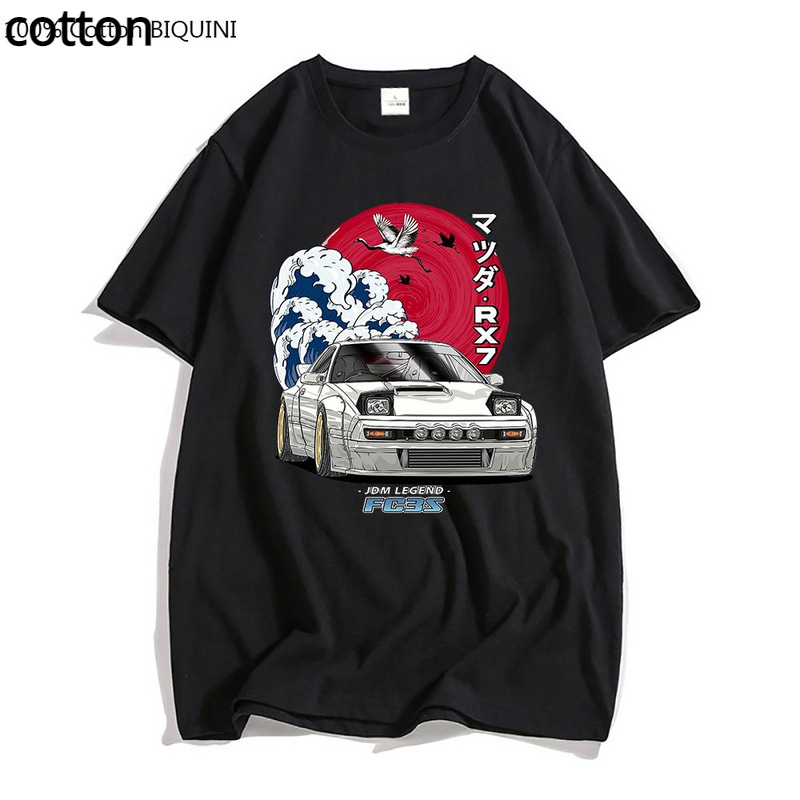 Camiseta estampada Anime inicial D para mulheres/homens