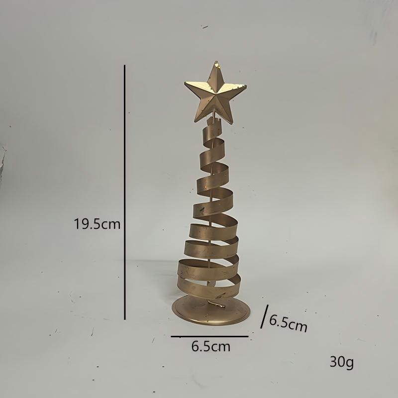 亚马逊跨境北欧创意五角星金色铁线复古圣诞树摆件厨房桌面装饰品|undefined