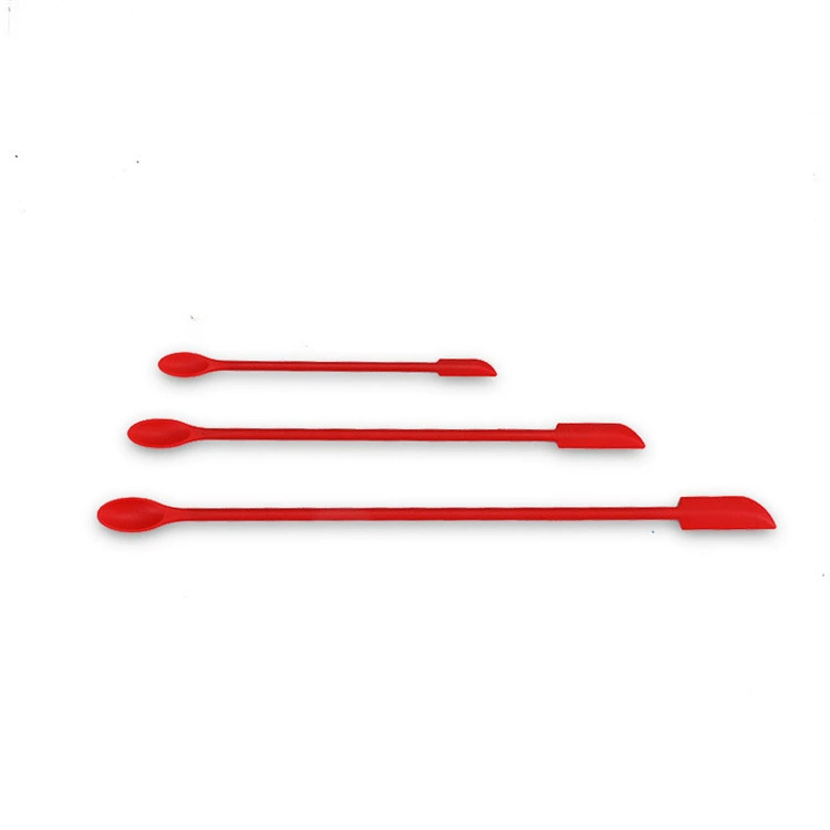 Long silicone small cream scraper, double-sided spoon